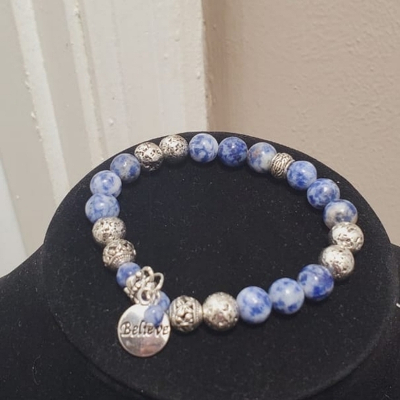 Beautiful Handmade Beaded Bracelet,Sodalite Beaded Stackable Bracelets.🌴 - Picture 1 of 4